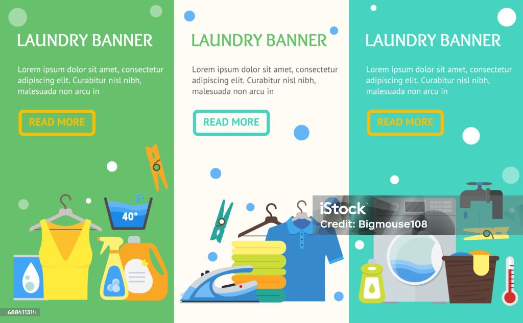 Contoh Banner Laundry dengan Warna dan Elemen yang Menarik